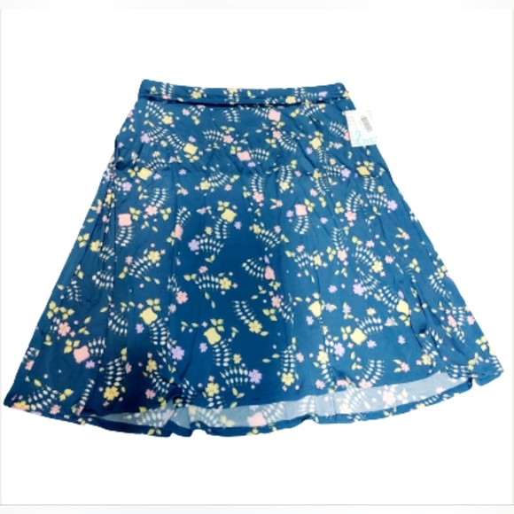 Stretchy Blue Floral Pink and Yellow Spring Tulips‎ Lularoe Azure Size 2XL - Picture 1 of 7